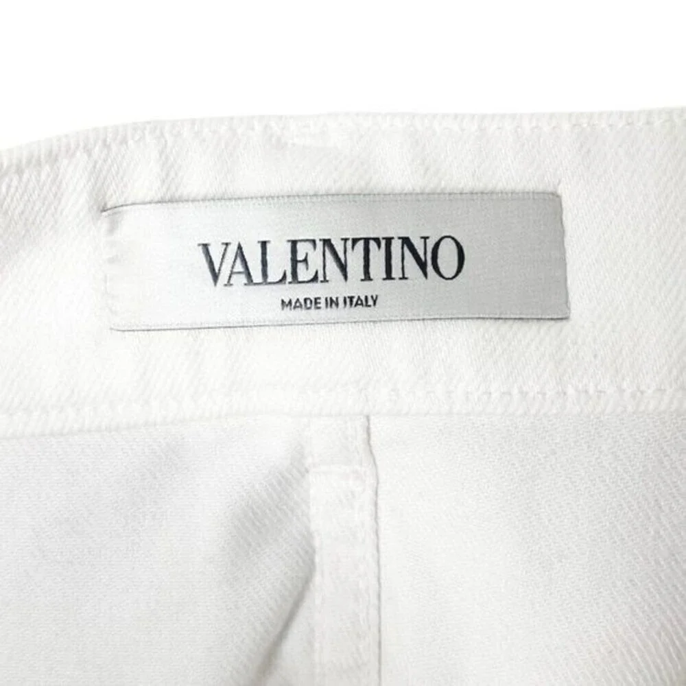VALENTINO Button Front Denim Ricamato Skirt - Picture 10 of 14